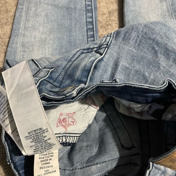True Religion Girls Blue Denim Jeans Skinny Wash Distressed Size 7 (F6) - Picture 10 of 12